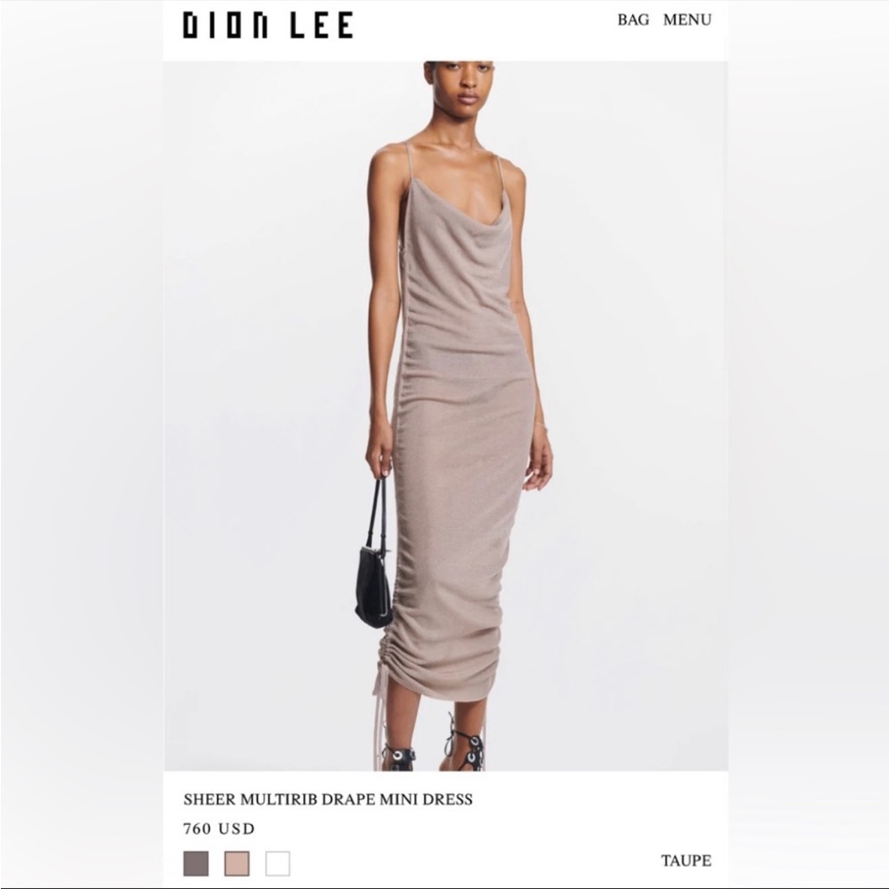 Dion Lee SHEER MULTIRIB DRAPE MINI Dress